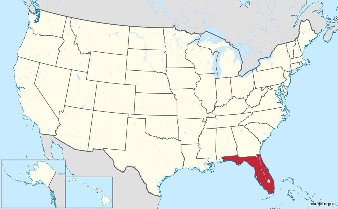 Карта штата флорида сша на русском с городами